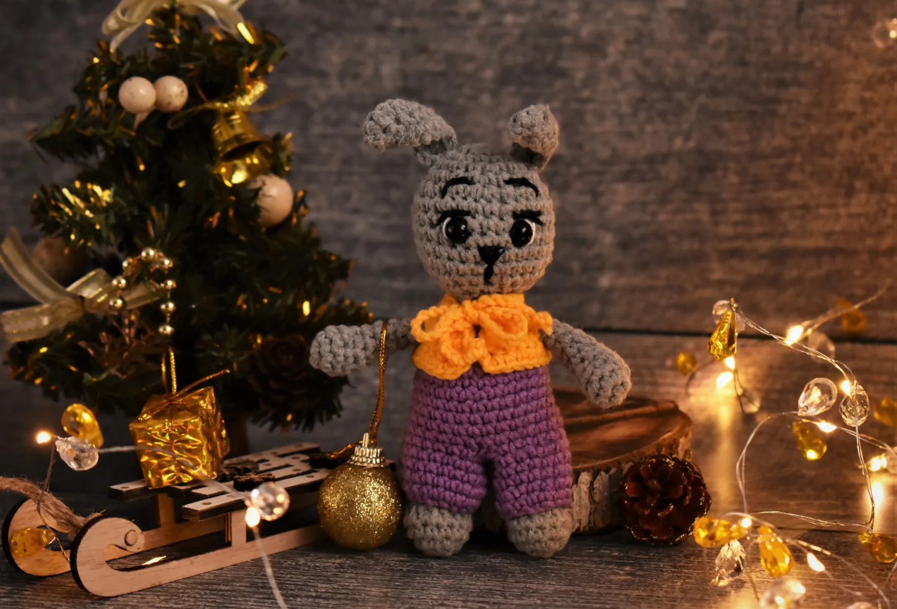 Crocheted bunny plushie