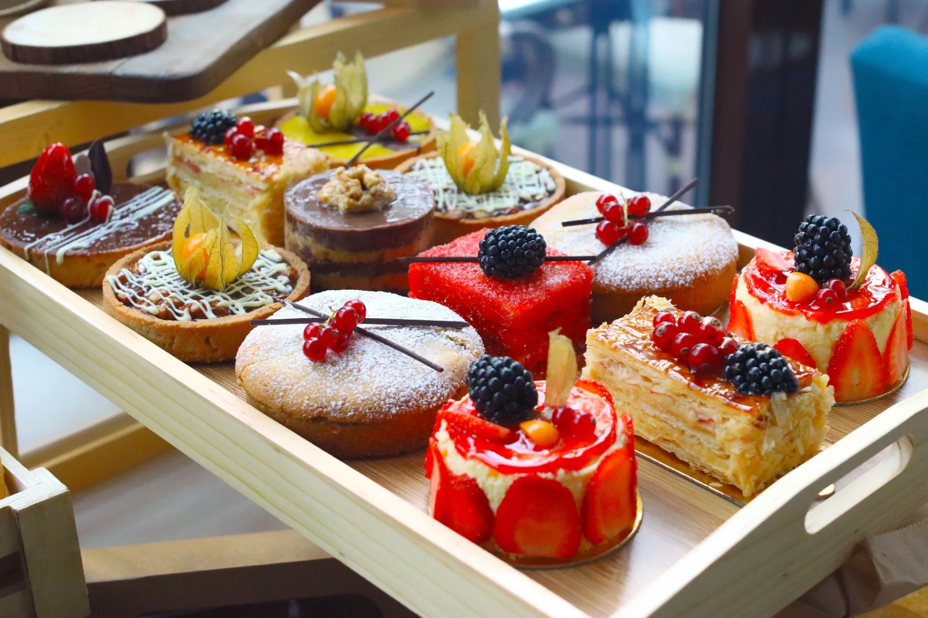 Assorted mini tarts and cakes